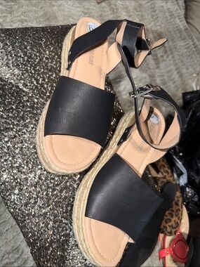 Black Ankle-Strap Espadrille Sandals for Women